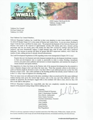 300x389 Letter, in Rezoning Water Issues in Valdosta, by WWALS, for WWALS.net, 8 September 2014