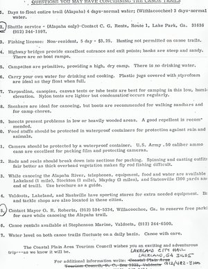 300x388 One typewritten page, in 1970s Canoe Trail FAQ, by John S. Quarterman, for WWALS.net, 0 1979