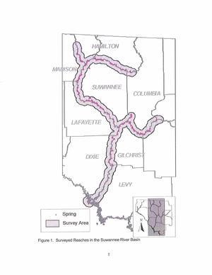 300x388 Figure 1. Surveyed Reaches of the Suwannee River Basin, in TSE Plantation against Sabal Trail pipeline, by Thomas S. Edwards, Jr., for WWALS.net, 29 January 2015