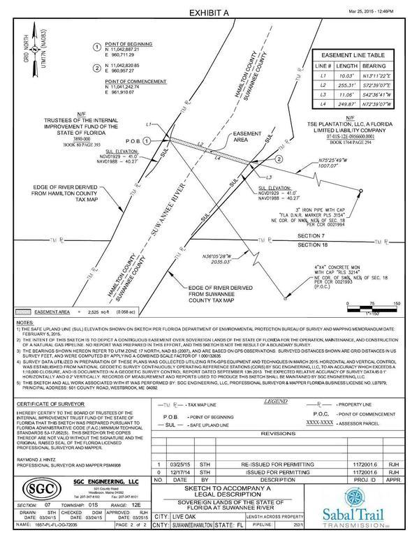 600x776 Survey plat, in Suwannee River crossing, by Sabal Trail Transmission, for WWALS.net, 10 July 2015