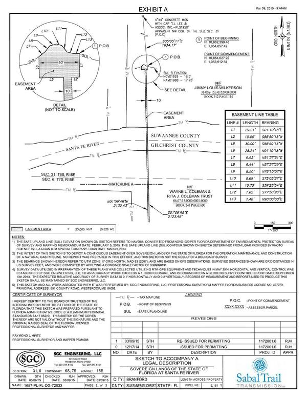 600x776 Crossing Sketch, Sovereign Lands of the State of Florida, in Santa Fe River Crossing, by John S. Quarterman, for WWALS.net, 10 July 2015