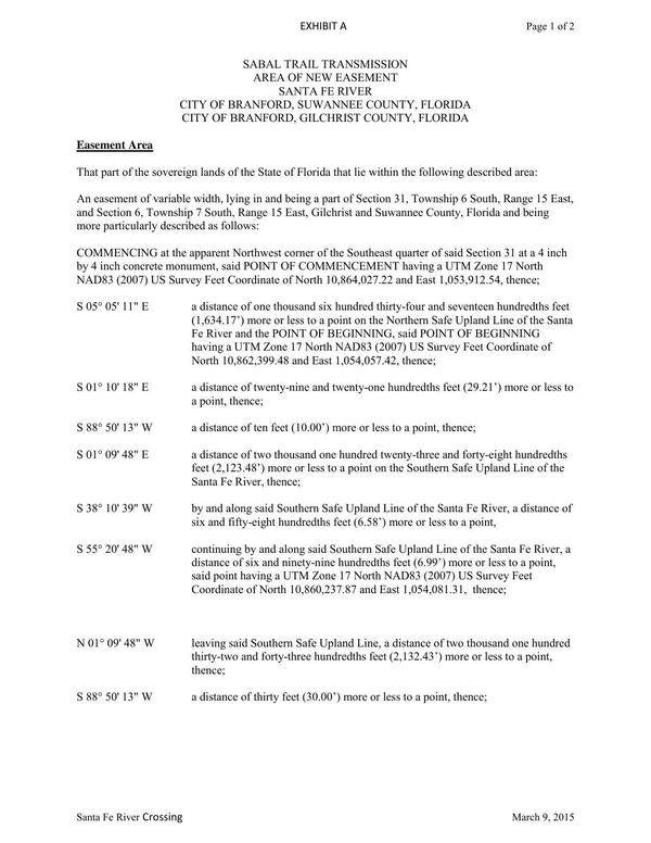 600x776 Area of New Easement, City of Branford, Suwannee and Gilchrist Co., FL (1 of 2), in Santa Fe River Crossing, by John S. Quarterman, for WWALS.net, 10 July 2015