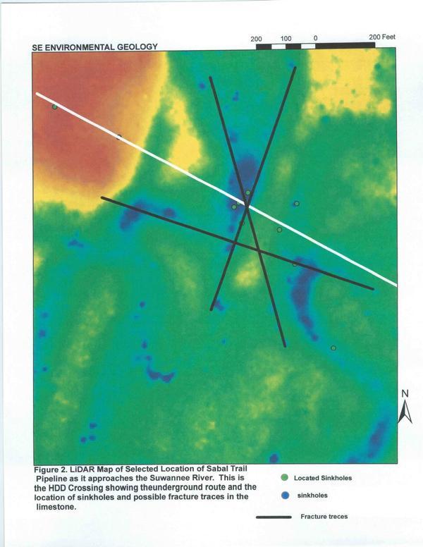 Figure 2. LiDAR Map of Selected Location of Sabal Trail (Suwannee River)