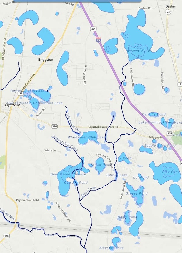 Bevel Creek, Jumping Gully Creek, Withlacoochee River --EPA MyWaters