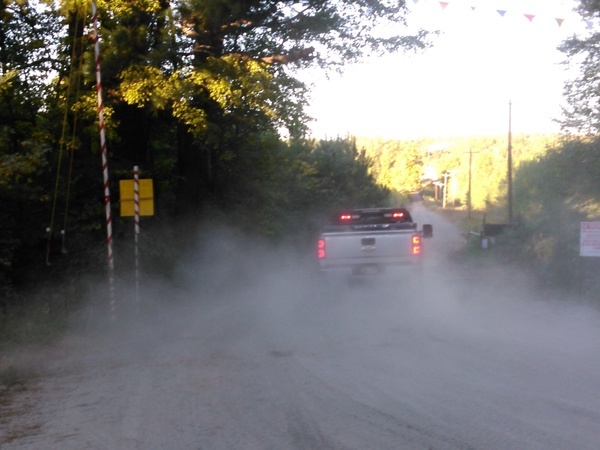 Truck, dust, Oaktasasi Rd.,