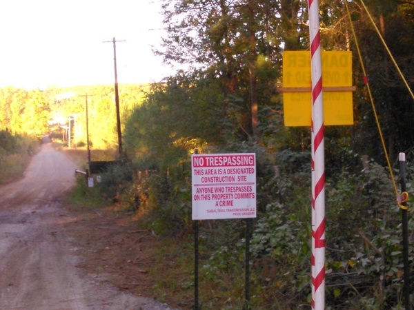 No Trespassing, Designated Construction Site, Oaktasasi Rd.,