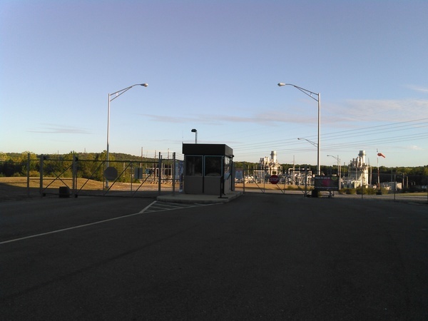 Entrance gate, Hillabee Power Plant, Brick Plant Rd.,