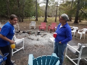 Mo, Gretchen, fire pit