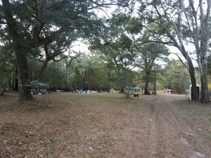 Many tents; since moved across the road