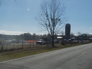 CR 141 Sabal Trail access with 3 Hamilton County Sheriff vehicles, 30.4163950, -83.1761000
