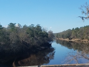 Suwannee River downstream, US 90 bridge, 30.3850867, -83.1761150