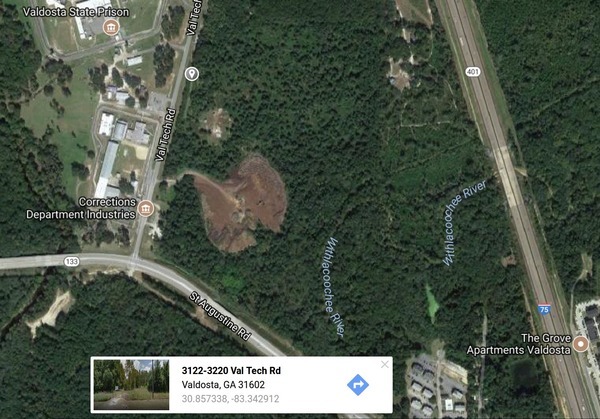 Across from Valdosta State Prison