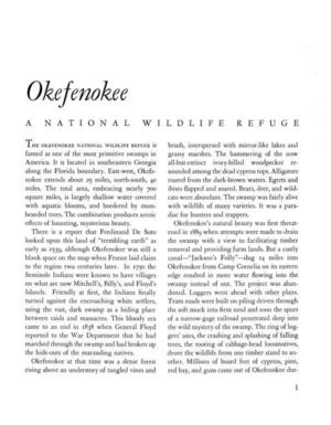 [The OKEFENOKEE NATIONAL WILDLIFE REFUGE is famed as one of the most primitive swamps in America.]