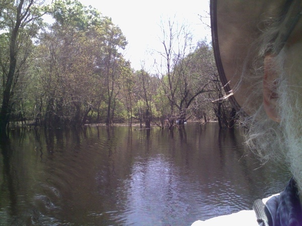 Gretchen and Betty crossing behind me on the river 30.9023323, -83.3118133
