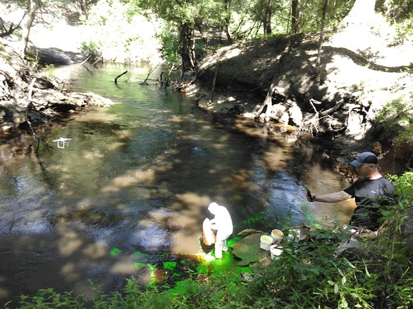 Drone dye and photographer