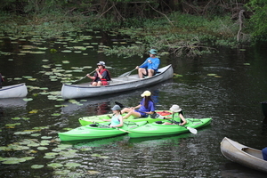 [Trio of green girl kayaks]