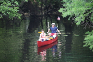 [Red flag canoe]