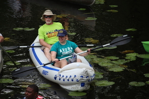[Kelly Dekle and Paul Horst: An inflatable in a paddle race]