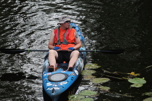[Orange blue kayak]