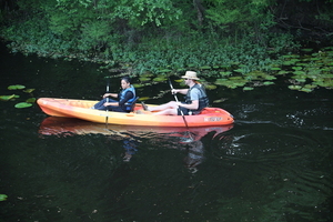 [Yellow orange tandem kayak]