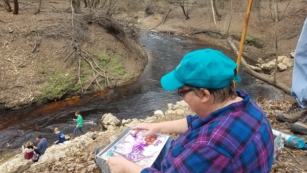 Julie Bowland fingerpainting, 14:12:54, 30.57855, -83.05214
