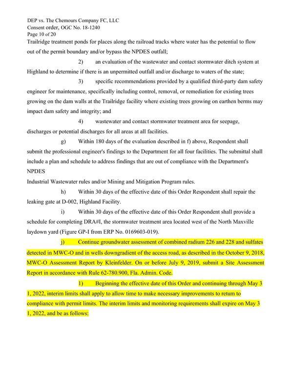 Radium and sufates groundwater assessment continued
