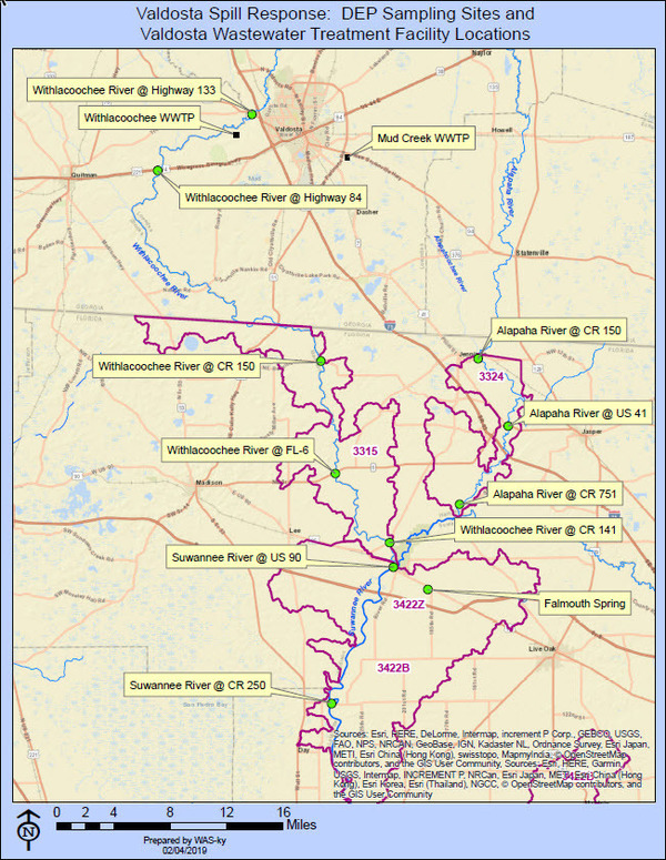 [DEP Valdosta spill response locations]