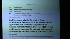 [$300,000 FDEP campaign: springs, water quality, and resources]