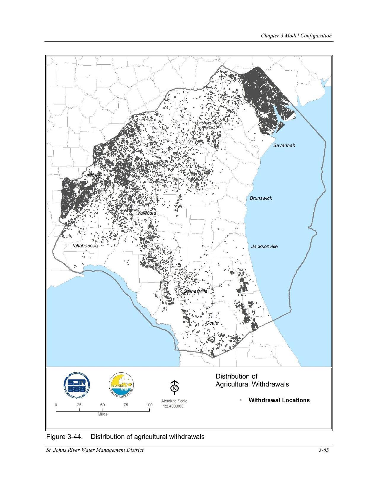 Figure 3-44. Distribution of agricultural withdrawals