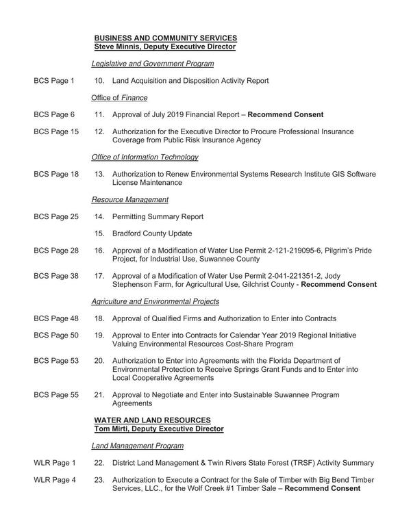 Business and Community Services, Water and Land Resources