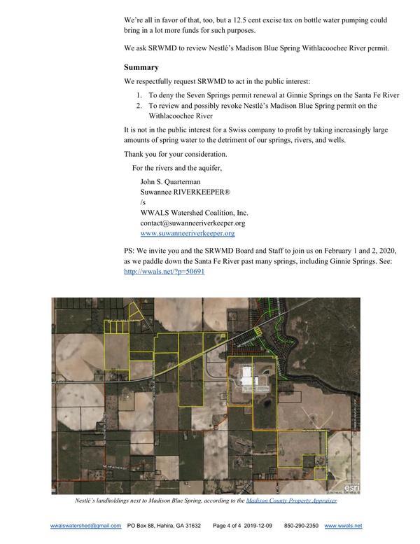 Please review Nestlé’s permit, Madison Blue Spring, Withlacoochee River