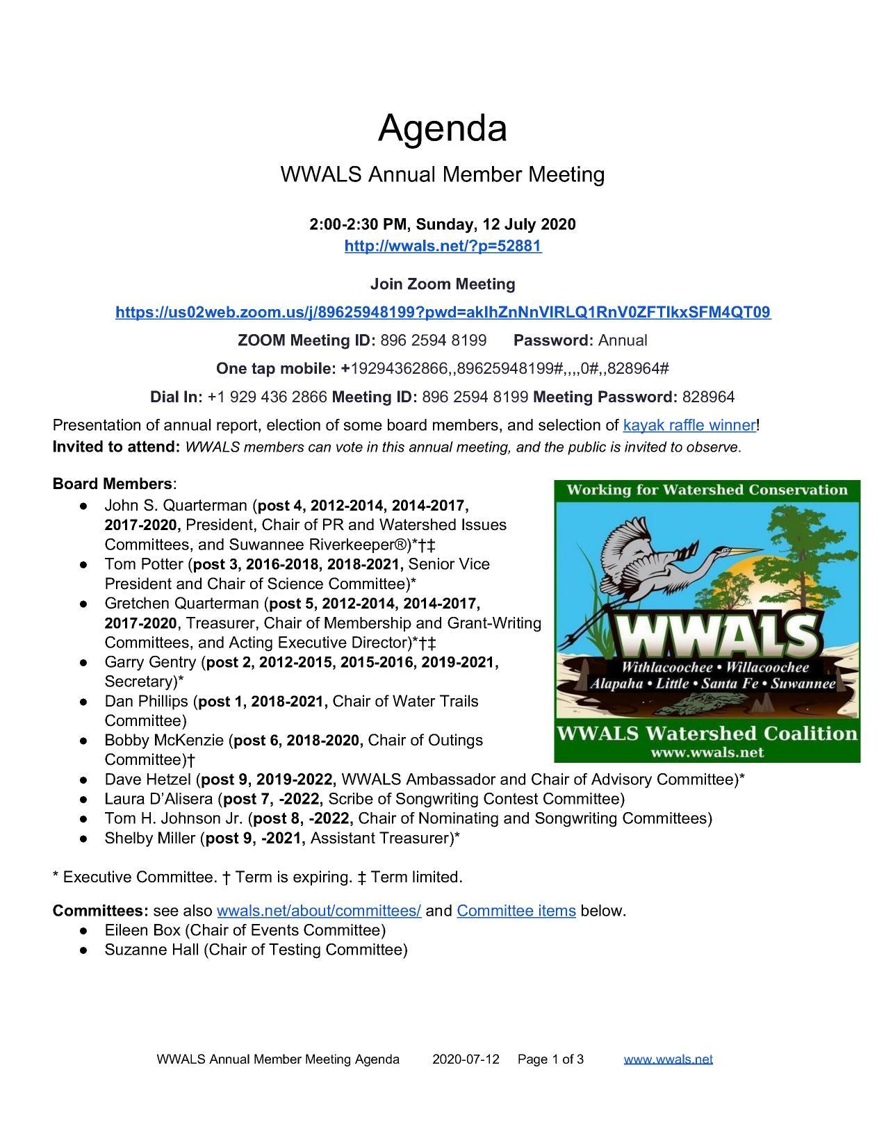 WWALS Annual Member Meeting