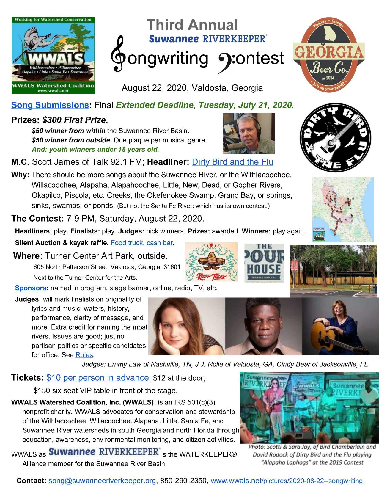 2020 Suwannee Riverkeeper Songwriting Contest