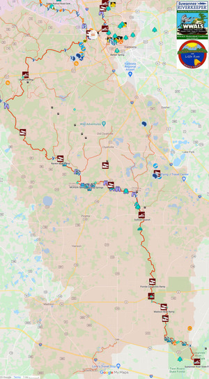 [Map, Withlacoochee and Little River Water Trail]