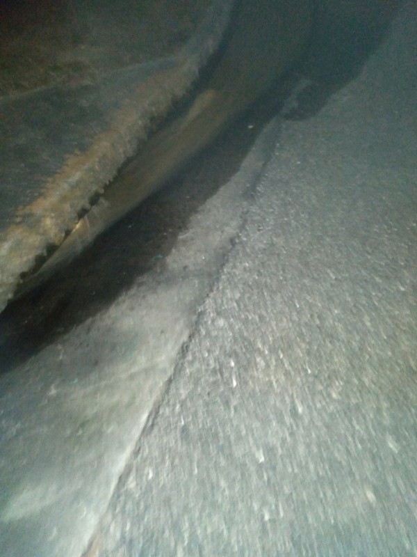 [Into a storm drain]