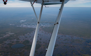 [W: Monkey Lake Canoe Shelter between struts, 30.674983, -82.199808]