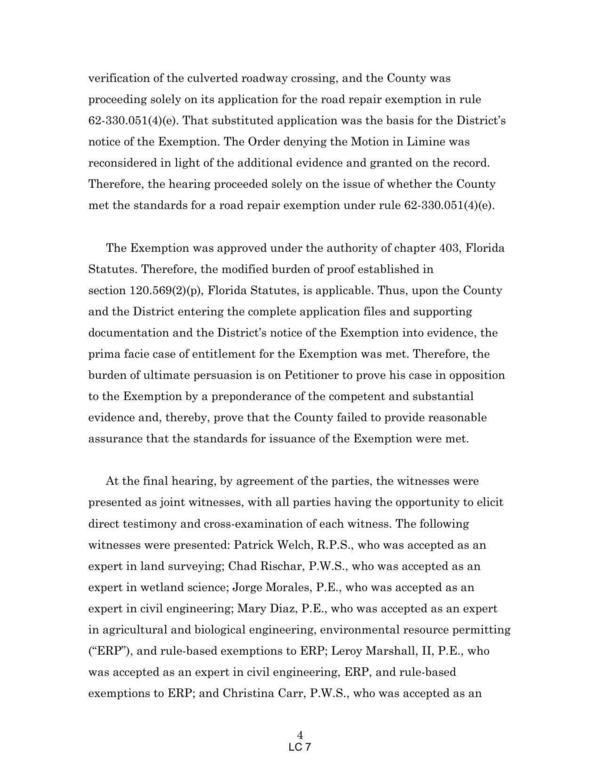 notice of the Exemption. The Order denying the Motion in Limine was
