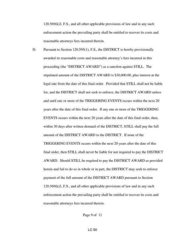 Pursuant to Section 120.595(1), F.S., the DISTRICT is hereby provisionally