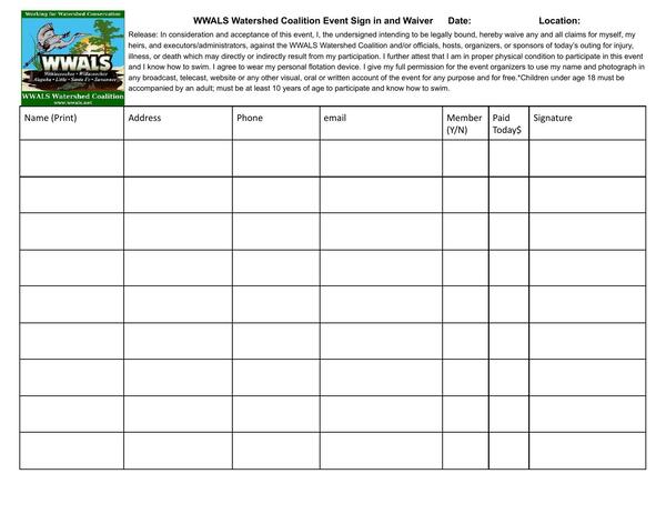 [WWALS Event Sign In and Waiver]