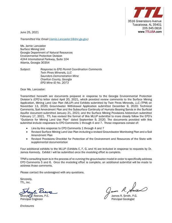 [TPM Transmittal Cover Letter to EPD 6-25-21]