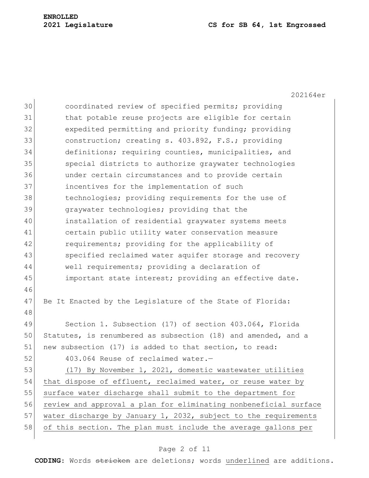 a plan for eliminating nonbeneficial surface water discharge by January 1, 2032