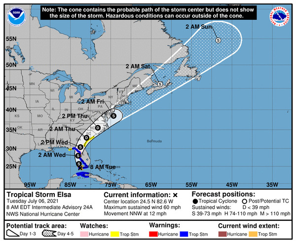 5-day cone path prediction