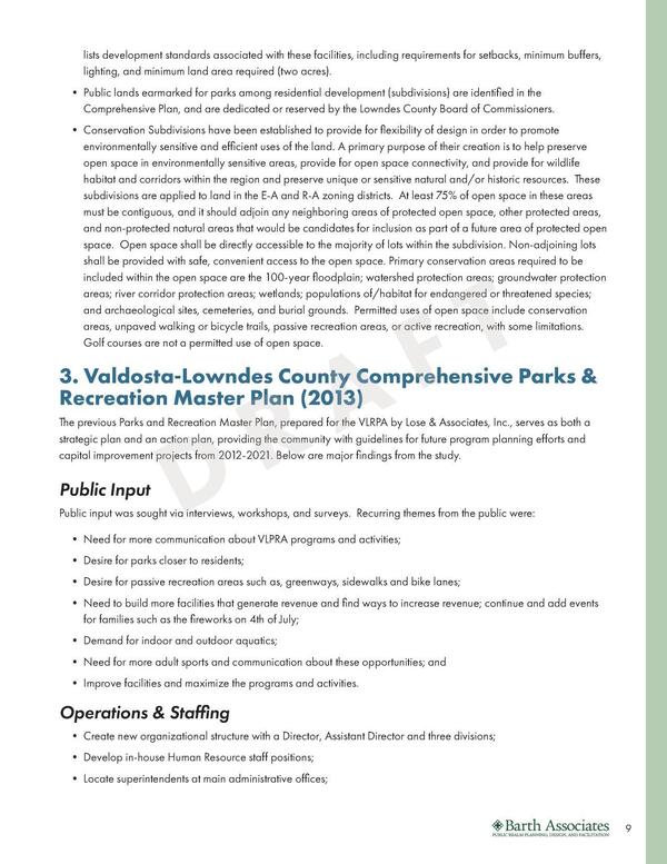 3. Valdosta-Lowndes County Comprehensive Parks & Recreation Master Plan (2013)