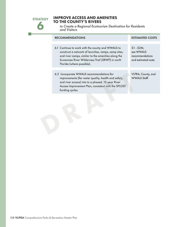 STRATEGY 6: IMPROVE ACCESS AND AMENITIES TO THE COUNTY'S RIVERS