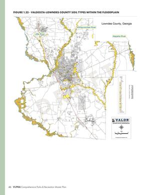 [FIGURE 1.25 - VALDOSTA-LOWNDES COUNTY SOIL TYPES WITHIN THE FLOODPLAIN]