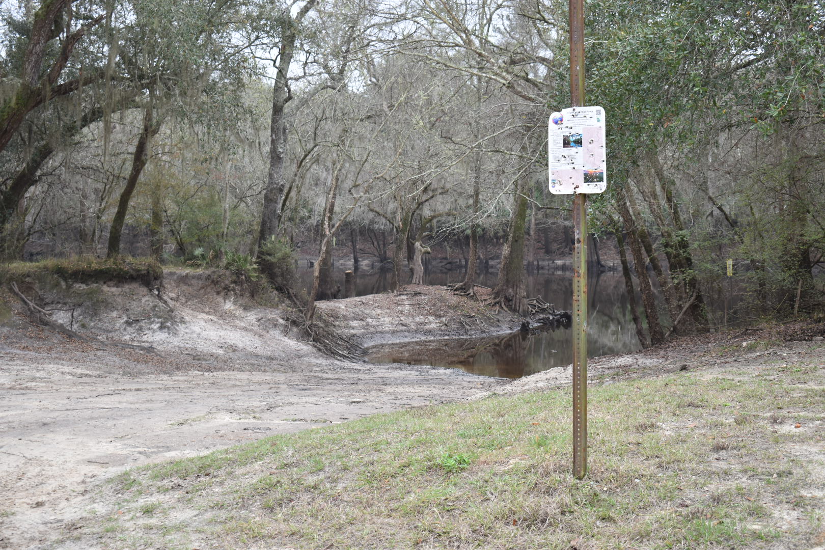 Knights Ferry Boat Ramp Sign, Withlacoochee River 2021-12-30