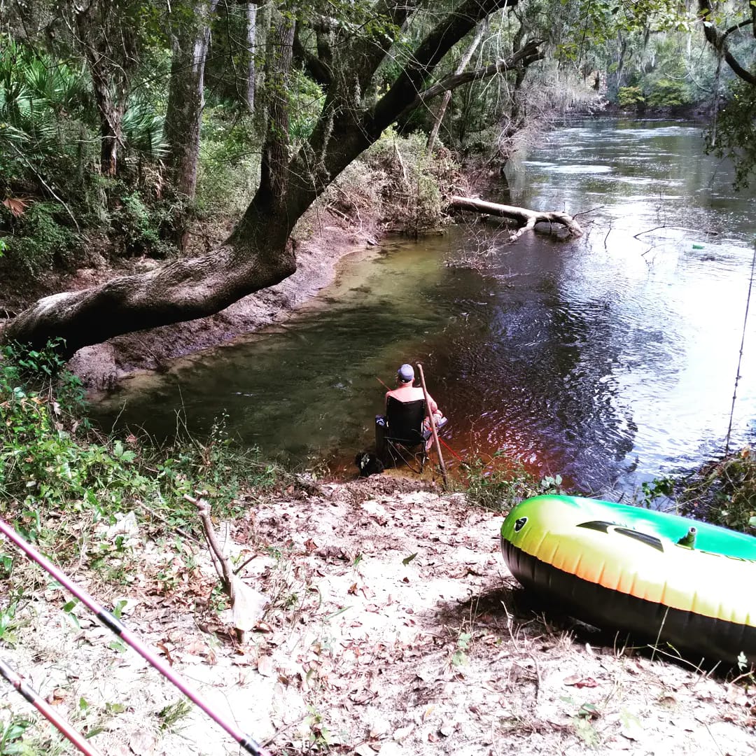 The mouth of Sullivan Slough from the Blue Sink where it enters the river.
