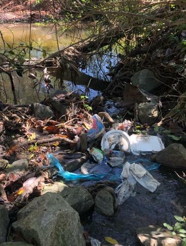 Trash at Hightower Creek