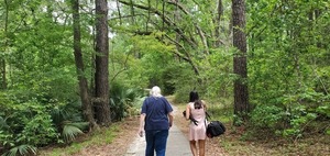 [David Moritz and Julianne Amaya on the trail]