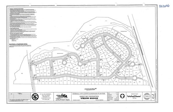 Overall Lot Layout & Signage for Sweet Bay Properties Union Ridge